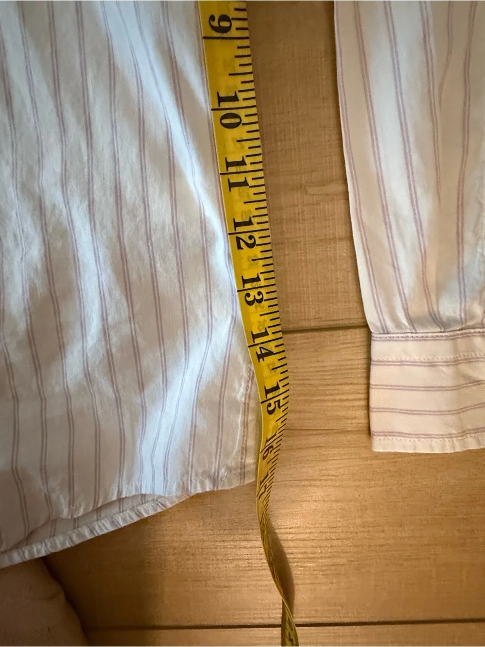 Banana Republic White Shirt with Beige Pinstripes